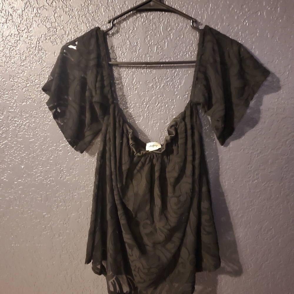 Black off shoulder shirt